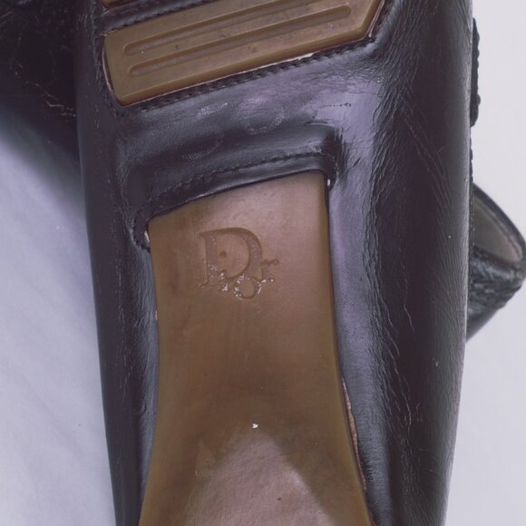 Vintage Christian Dior Leather Driving Loafers Horsebit Mens Brown Size 7.5 - Picture 9 of 9
